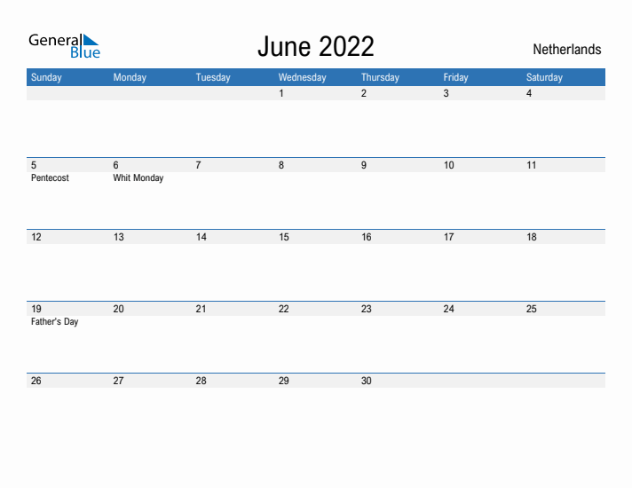 Fillable June 2022 Calendar