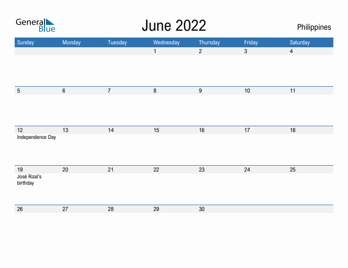 Fillable June 2022 Calendar