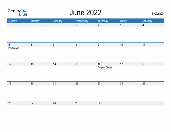 Fillable June 2022 Calendar