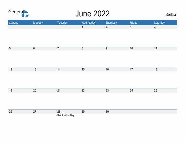 Fillable June 2022 Calendar