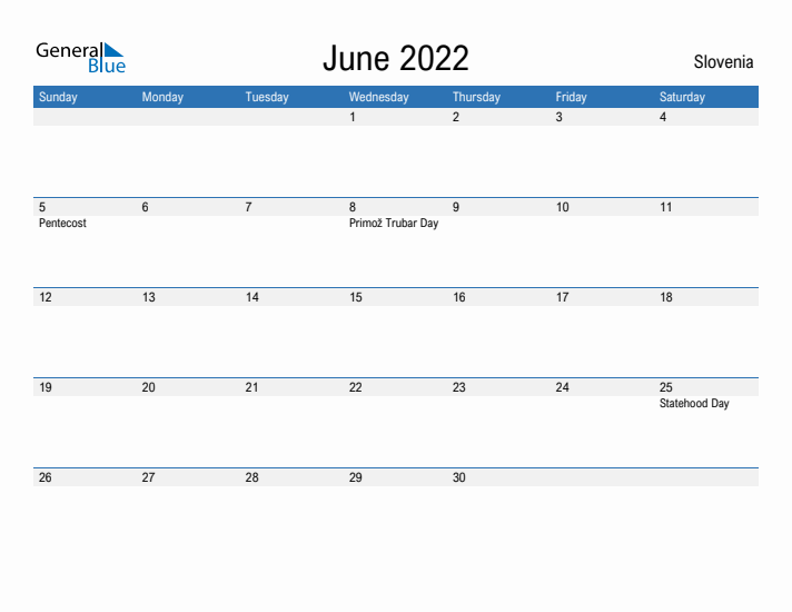 Fillable June 2022 Calendar