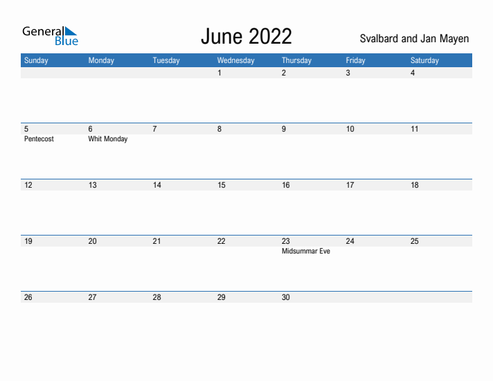 Fillable June 2022 Calendar