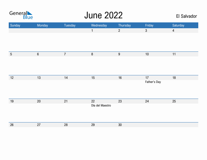 Fillable June 2022 Calendar