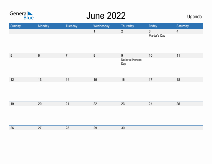 Fillable June 2022 Calendar