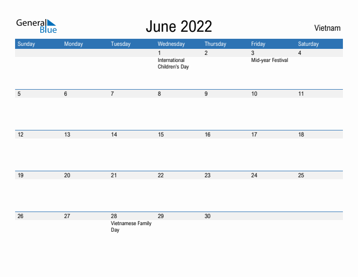 Fillable June 2022 Calendar