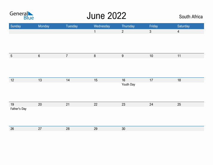 Fillable June 2022 Calendar