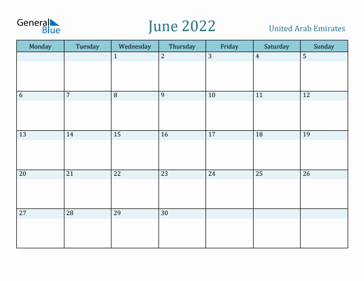 June 2022 Calendar with Holidays