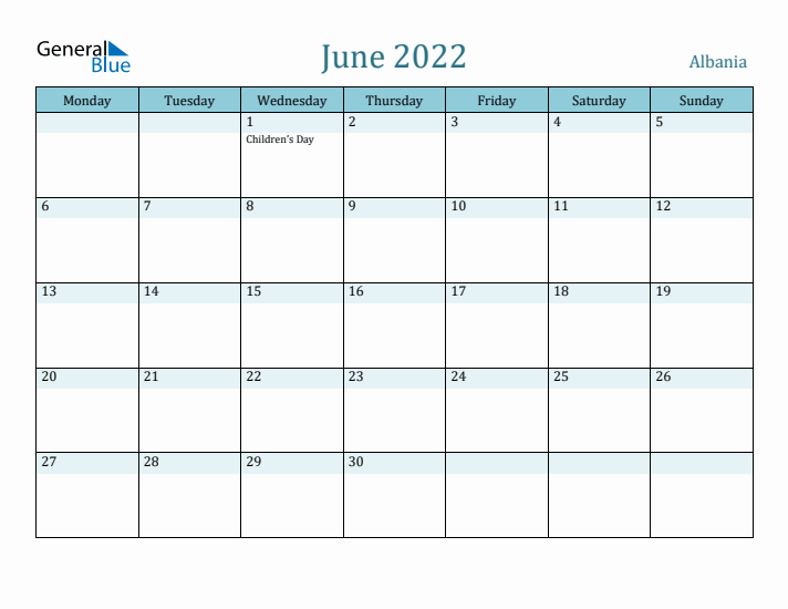 June 2022 Calendar with Holidays