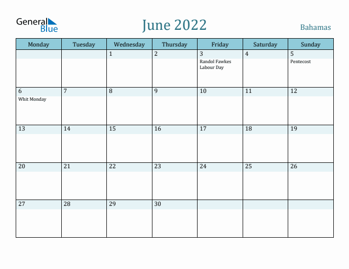 June 2022 Calendar with Holidays