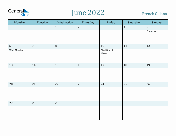 June 2022 Calendar with Holidays