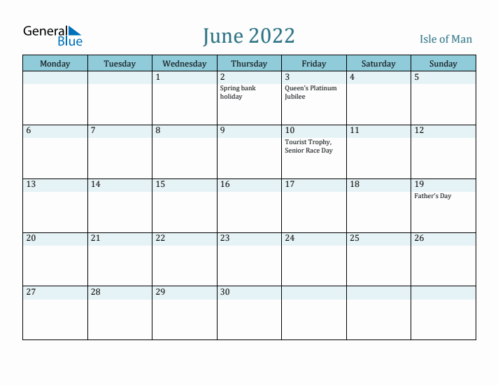 June 2022 Calendar with Holidays