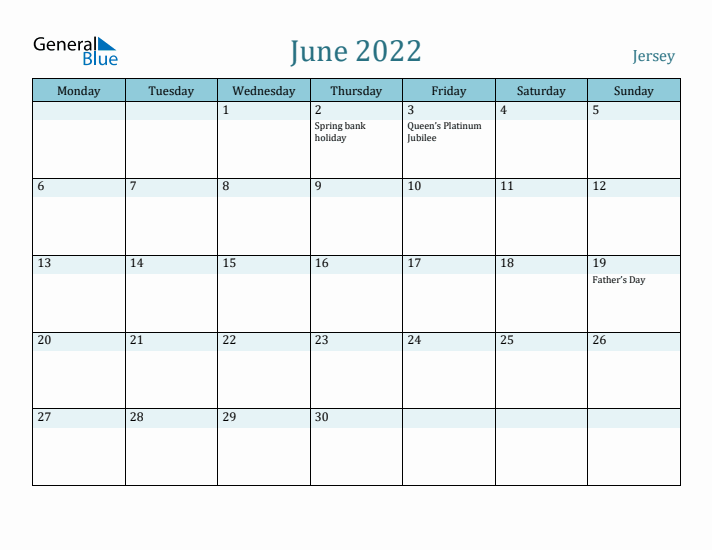 June 2022 Calendar with Holidays