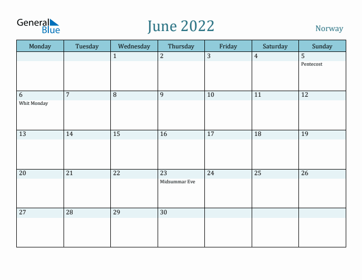 June 2022 Calendar with Holidays