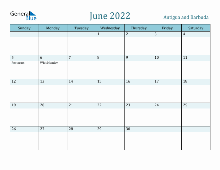 June 2022 Calendar with Holidays