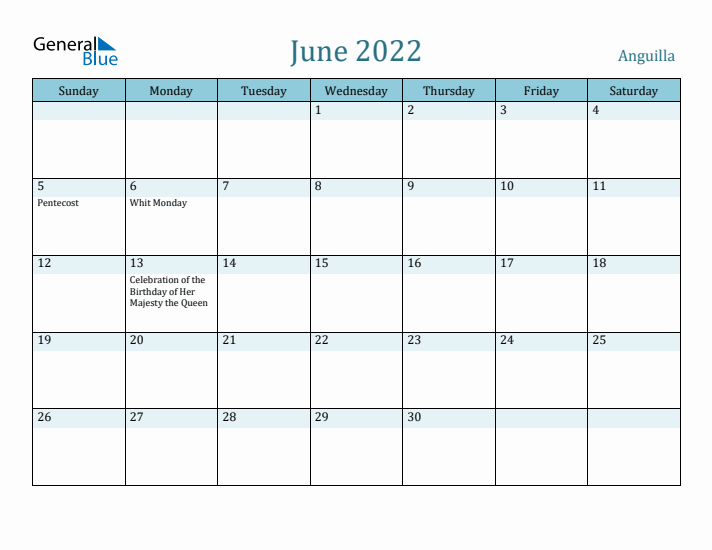 June 2022 Calendar with Holidays