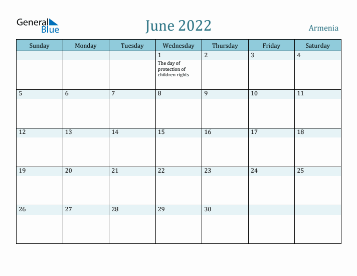 June 2022 Calendar with Holidays