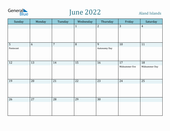 June 2022 Calendar with Holidays