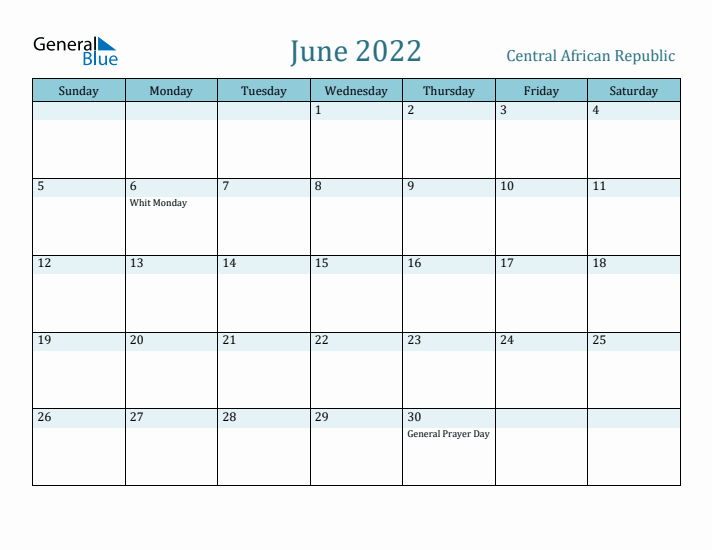 June 2022 Calendar with Holidays