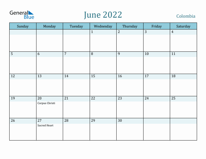 June 2022 Calendar with Holidays