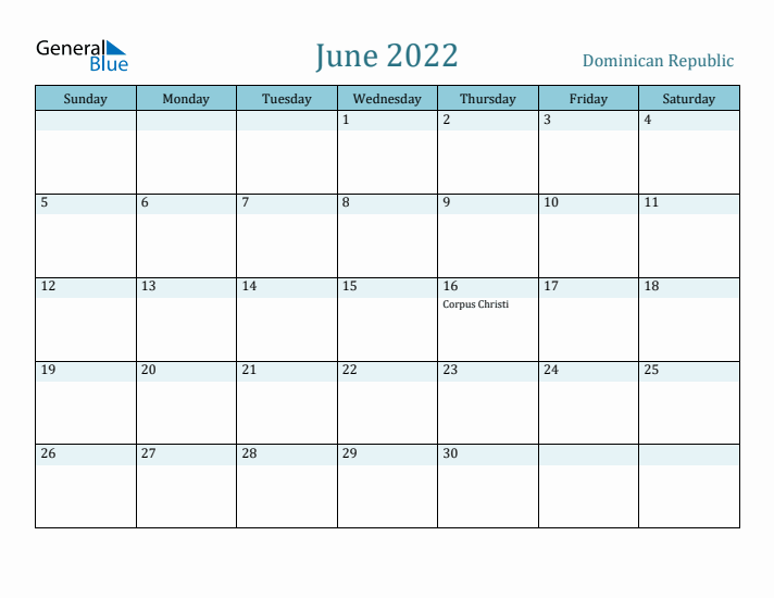 June 2022 Calendar with Holidays