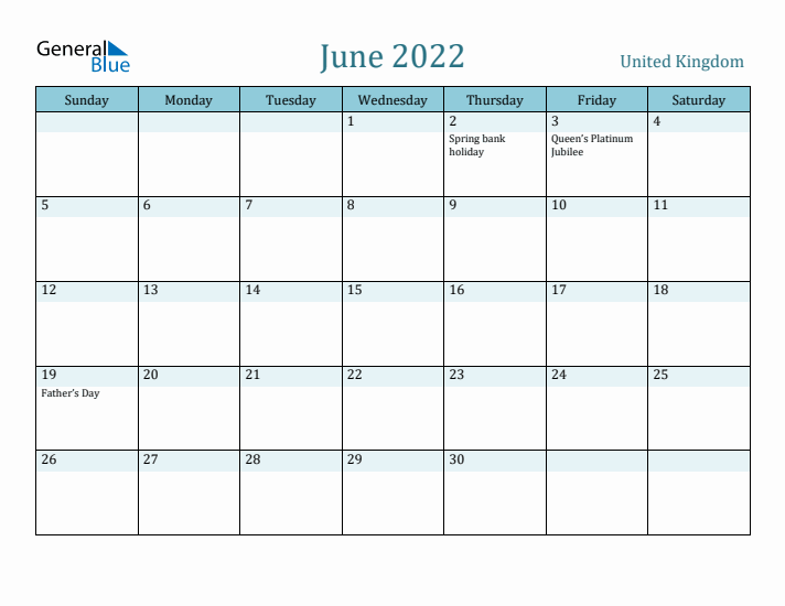 June 2022 Calendar with Holidays