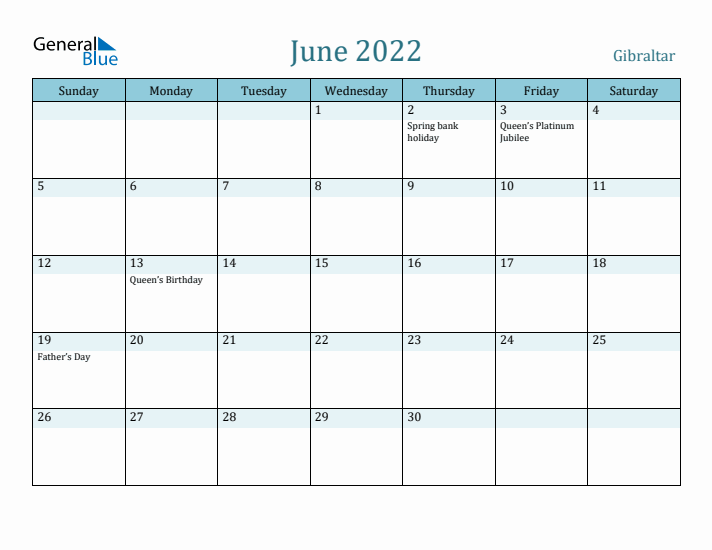 June 2022 Calendar with Holidays