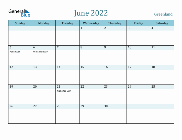 June 2022 Calendar with Holidays