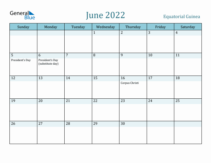 June 2022 Calendar with Holidays