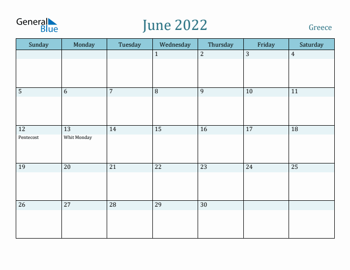 June 2022 Calendar with Holidays