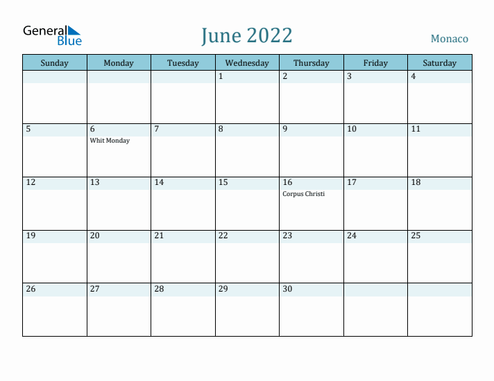 June 2022 Calendar with Holidays