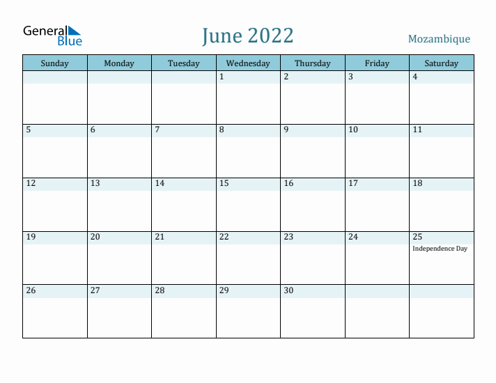 June 2022 Calendar with Holidays