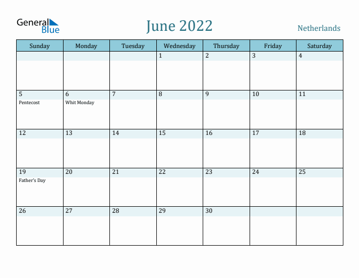 June 2022 Calendar with Holidays