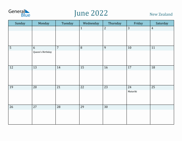 June 2022 Calendar with Holidays