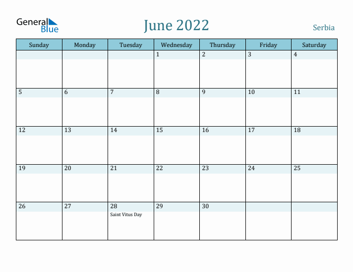 June 2022 Calendar with Holidays