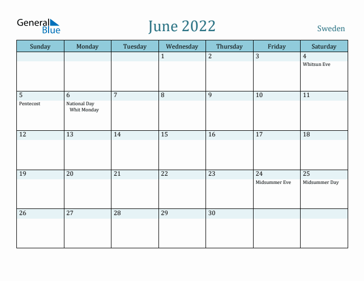 June 2022 Calendar with Holidays