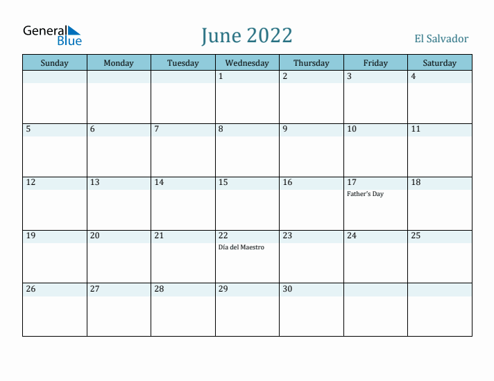 June 2022 Calendar with Holidays