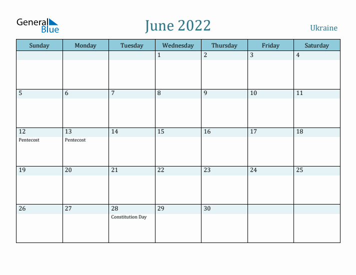 June 2022 Calendar with Holidays