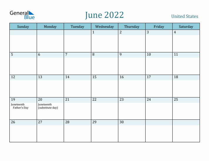 June 2022 Calendar with Holidays