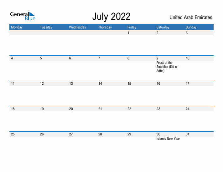 Fillable July 2022 Calendar