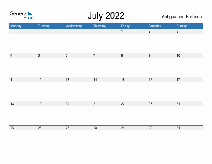 Fillable July 2022 Calendar