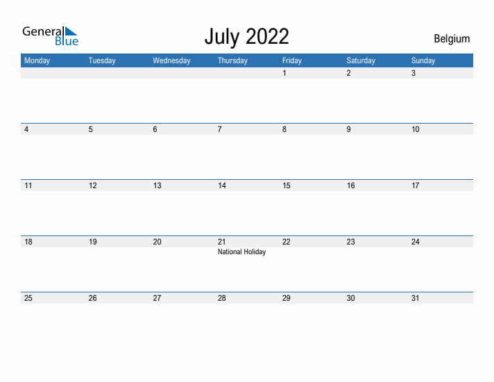 Fillable July 2022 Calendar