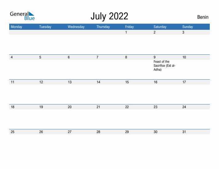 Fillable July 2022 Calendar