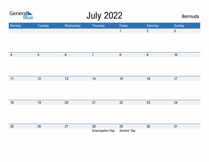 Fillable July 2022 Calendar