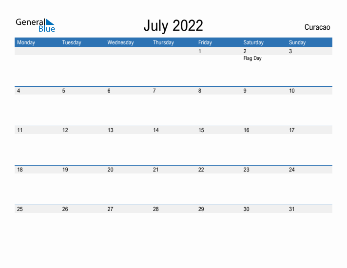 Fillable July 2022 Calendar