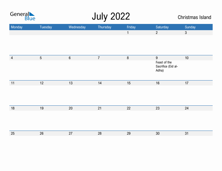 Fillable July 2022 Calendar