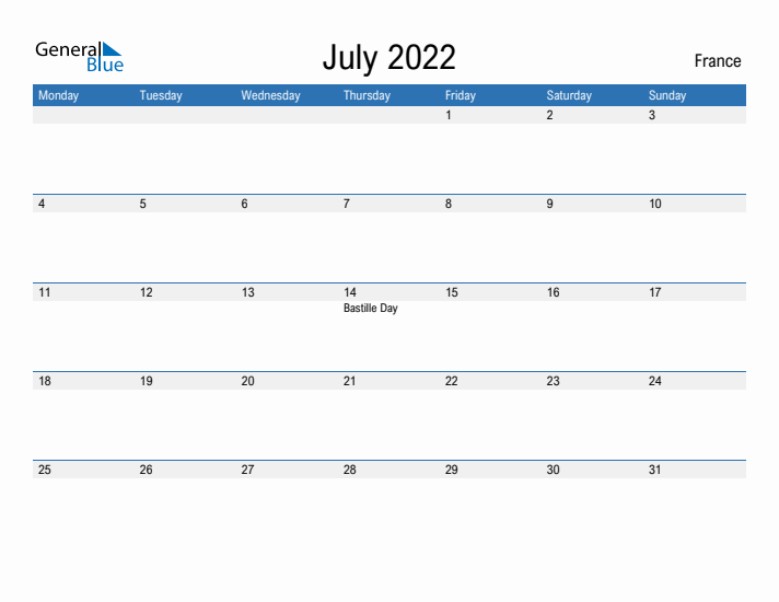 Fillable July 2022 Calendar