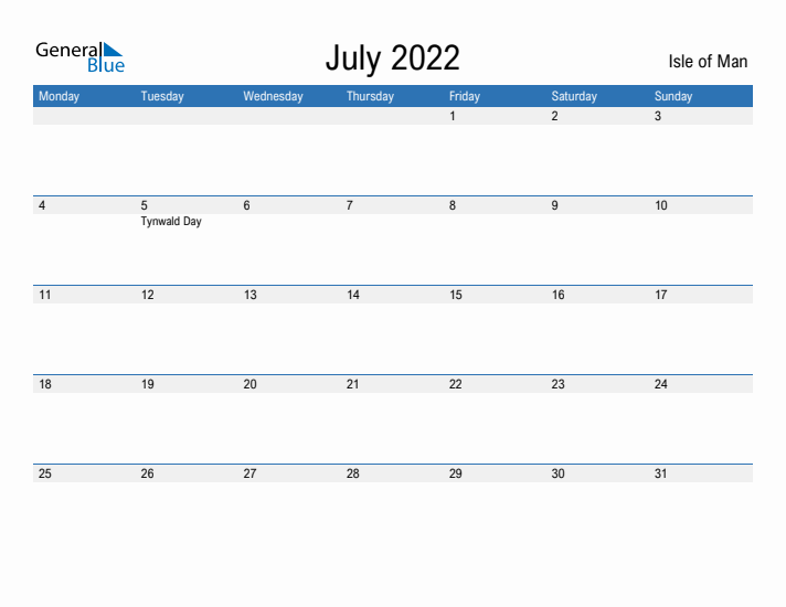 Fillable July 2022 Calendar