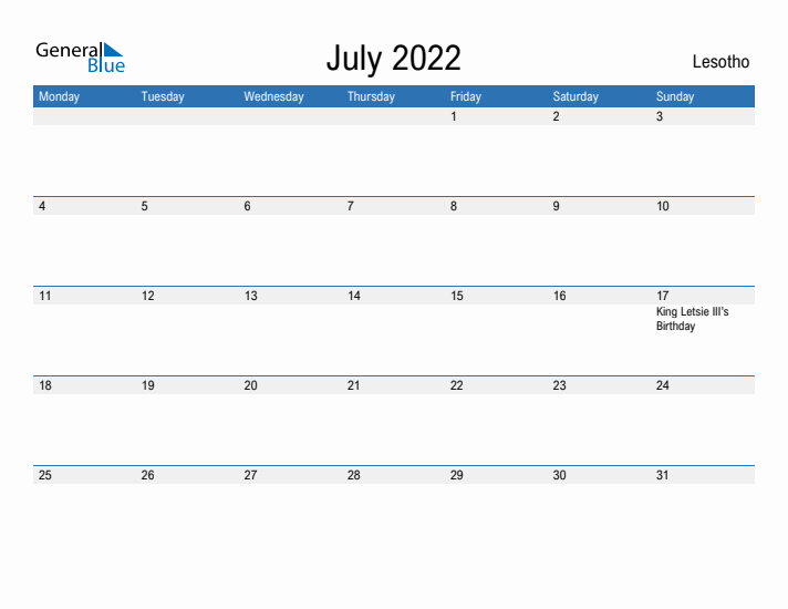 Fillable July 2022 Calendar