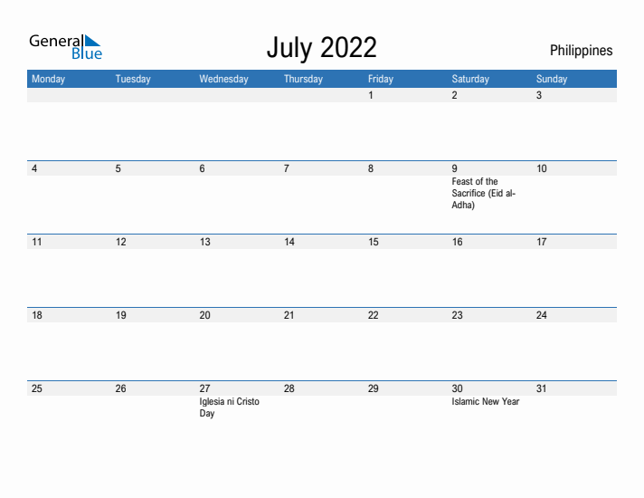 Fillable July 2022 Calendar