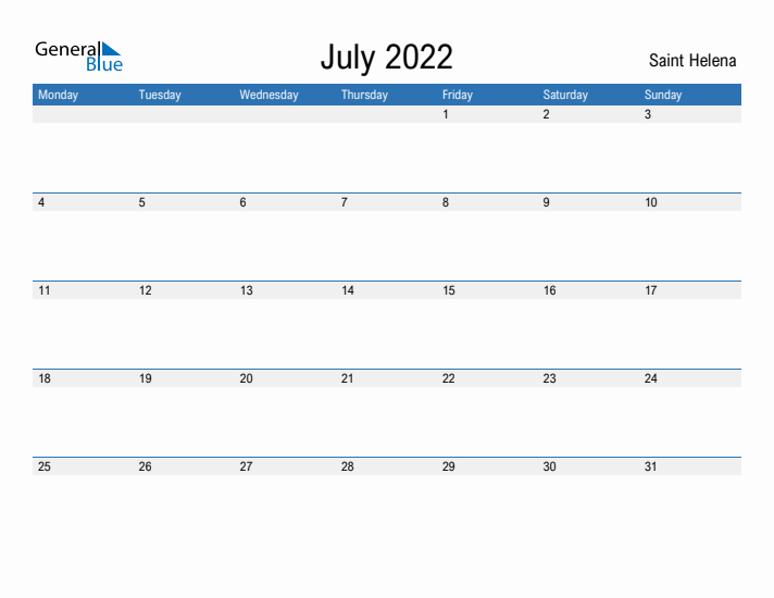 Fillable July 2022 Calendar